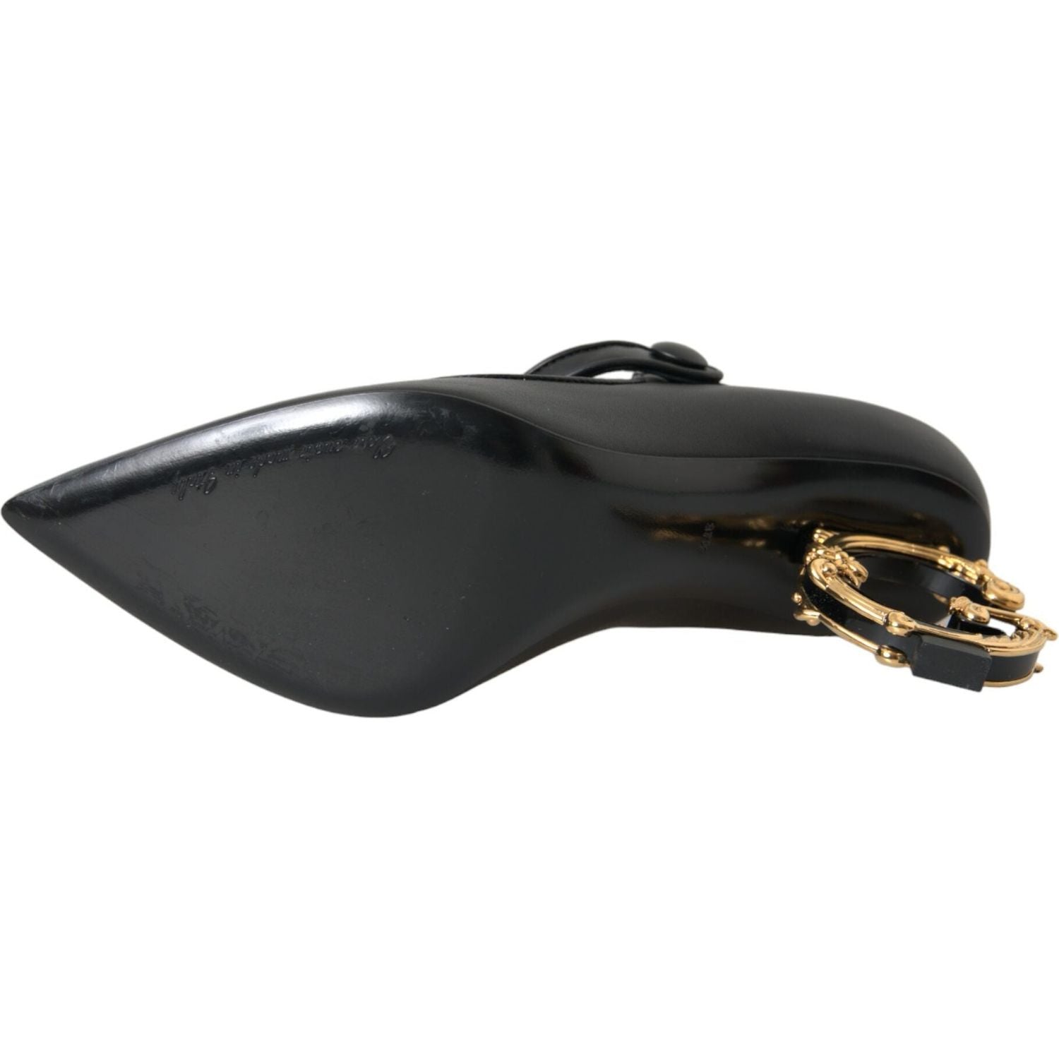 حذاء ماري جين بكعب عالٍ من الجلد الأسود من دولتشي آند غابانا