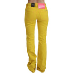 Dsquared² Yellow Cotton Mid Waist Flare Denim Trouser Jeans PAN74498
