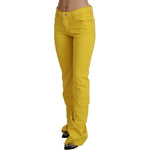 Dsquared² Yellow Cotton Mid Waist Flare Denim Trouser Jeans PAN74498