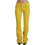 Dsquared² Yellow Cotton Mid Waist Flare Denim Trouser Jeans PAN74498