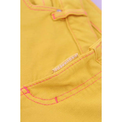 Dsquared² Yellow Cotton Low Waist Cropped Jennifer Denim Jeans