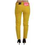 Dsquared² Yellow Cotton Low Waist Cropped Jennifer Denim Jeans PAN74512-38