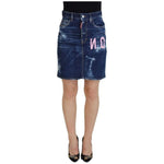 Dsquared² Blue Icon High Waist Denim Mini Boston Jean Skirt SKI1893-38
