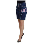 Dsquared² Blue Icon High Waist Denim Mini Boston Jean Skirt SKI1893-38