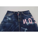 Dsquared² Blue Icon High Waist Denim Mini Boston Jean Skirt SKI1893-38