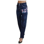 Dsquared² Blue Icon High Waist Straight Denim Boston Jeans PAN74504-38