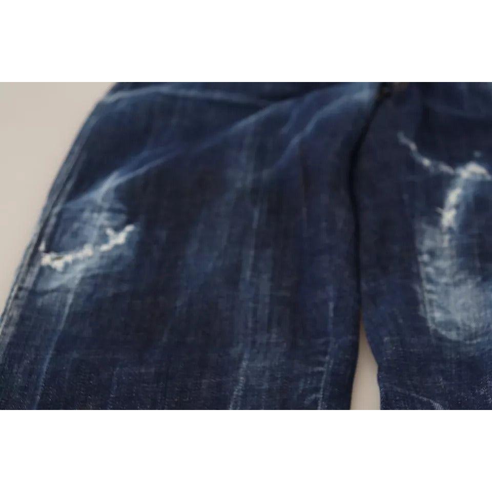 بنطلون جينز بوسطن مستقيم الخصر من Dsquared² Blue Icon