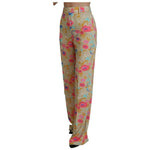 Dsquared² Beige Floral High Waist Straight Pants Dsquared² Dim Gray