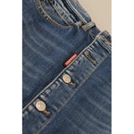 Dsquared² Blue Distressed High Waist Pencil Cut Denim Skirt SKI1896-38