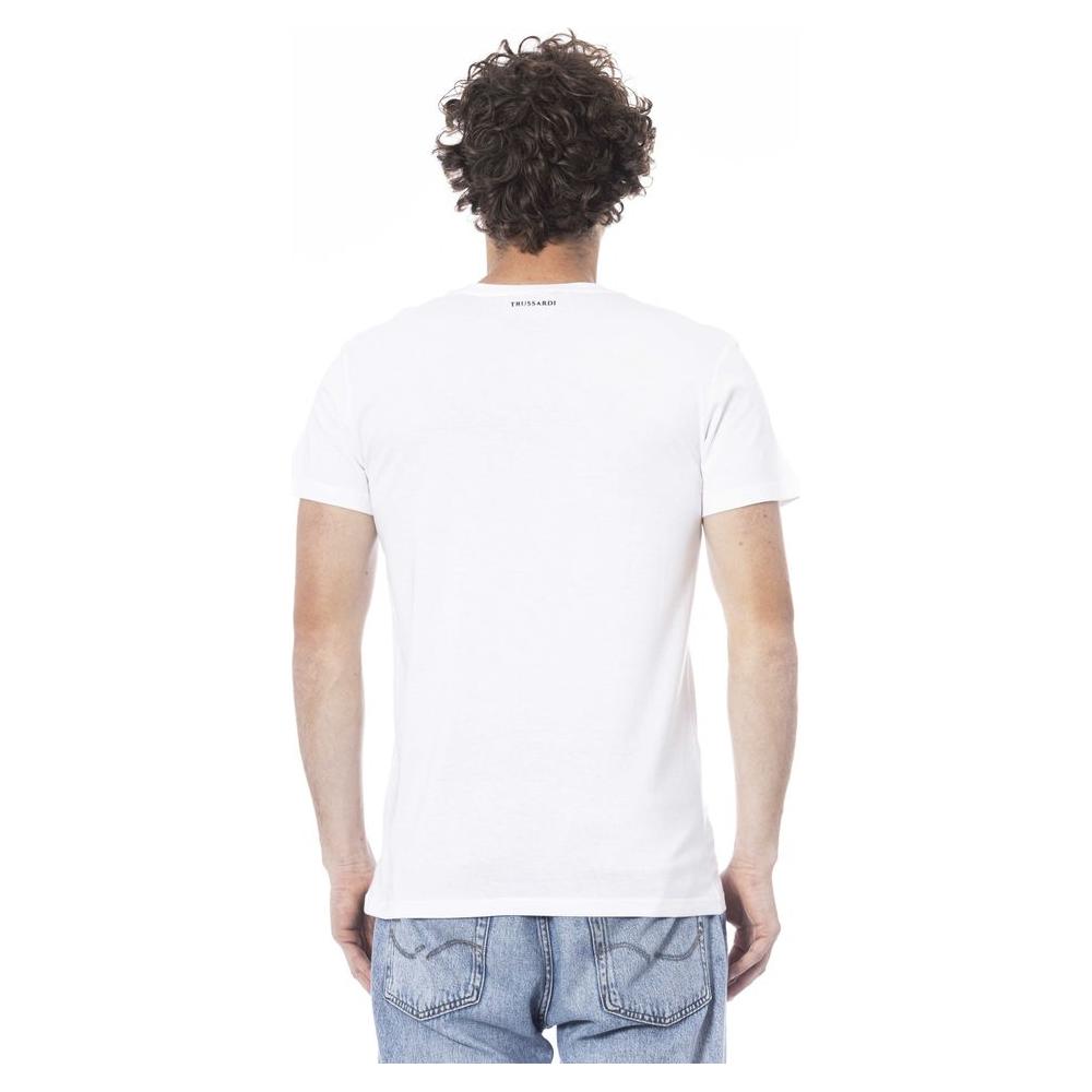 Trussardi Beachwear White Cotton T-Shirt