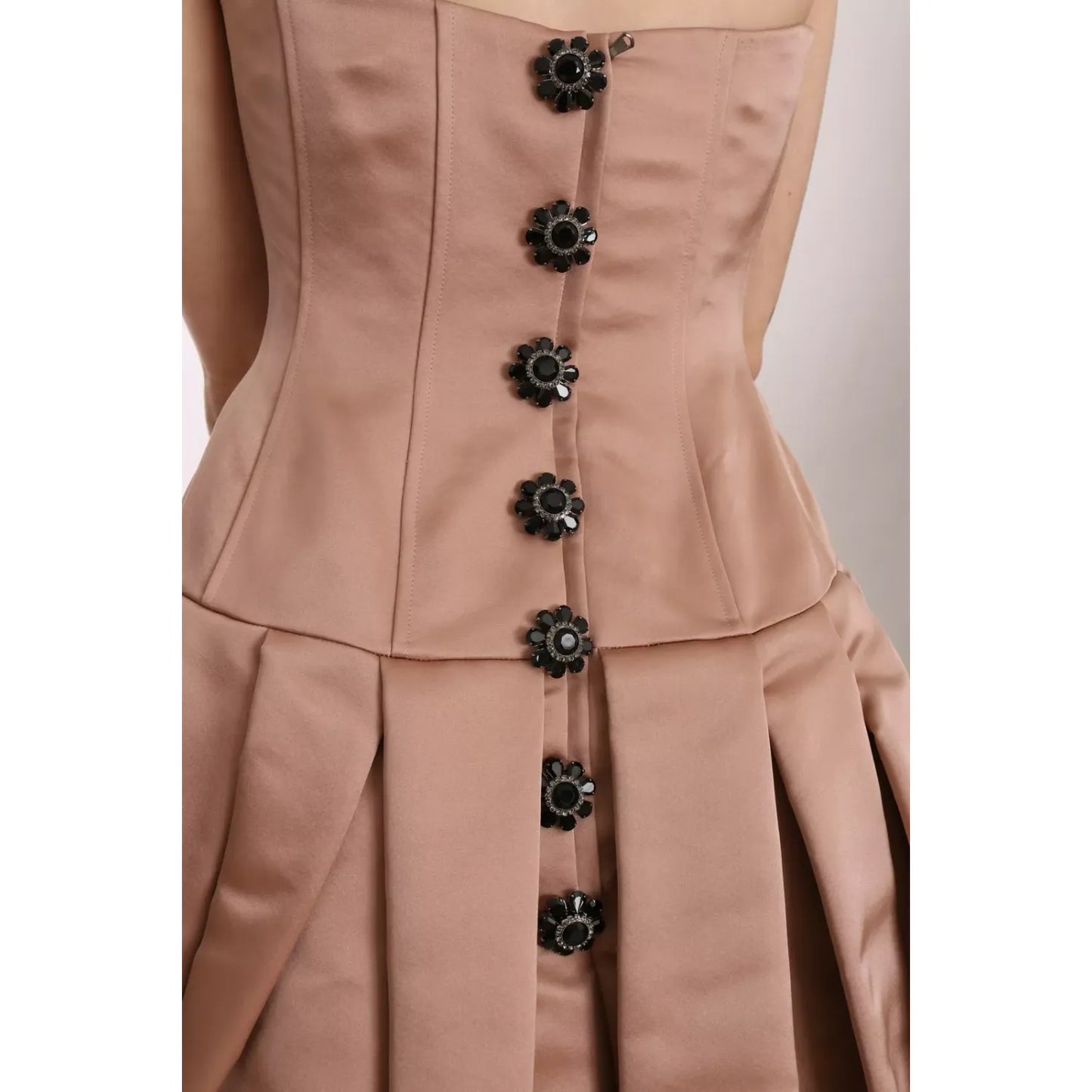 Dolce & Gabbana Crystal Pink Silk Chandelier Ball Gown Dress