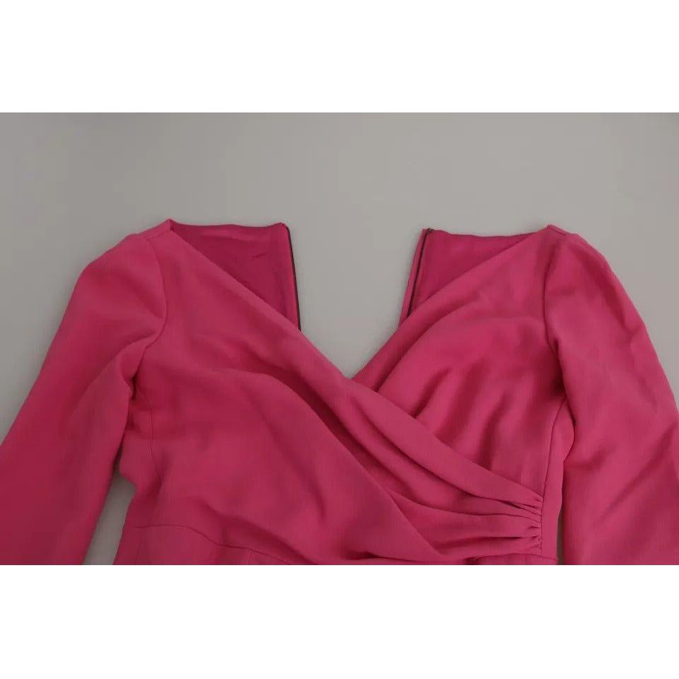 فستان قصير من الرايون من دولتشي آند غابانا باللون الوردي