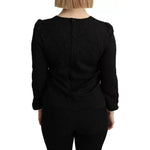 Dolce & Gabbana Black Lace Long Sleeves Blouse STAFF Top TSH4900-42
