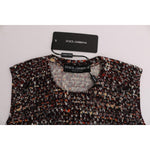 Dolce & Gabbana Sleeveless Multicolor Knit Wool Top Dolce & Gabbana Light Gray