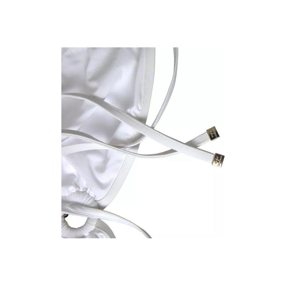 بيكيني دولتشي آند غابانا من النايلون المرن باللون الأبيض