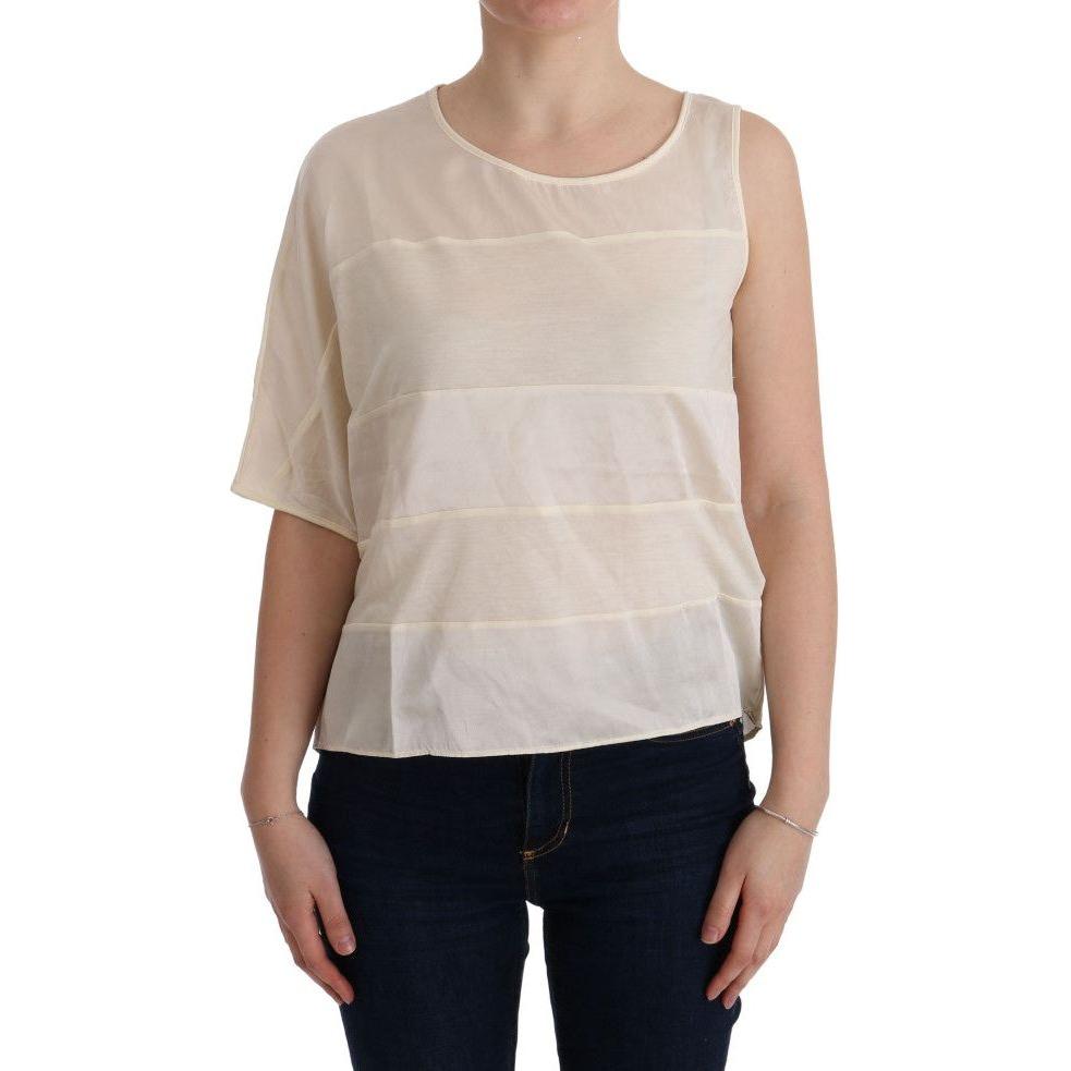 Costume National Beige Asymmetric Top Blouse 1728,67345645728,Beige,Clothing,Costume National,Material: 100% Cotton,New with tags,Sleeveless - T-Shirts - Clothing,T-Shirts - Clothing,Tops & T-Shirts - Women - Clothing,Women,Women - Clothing,XXS