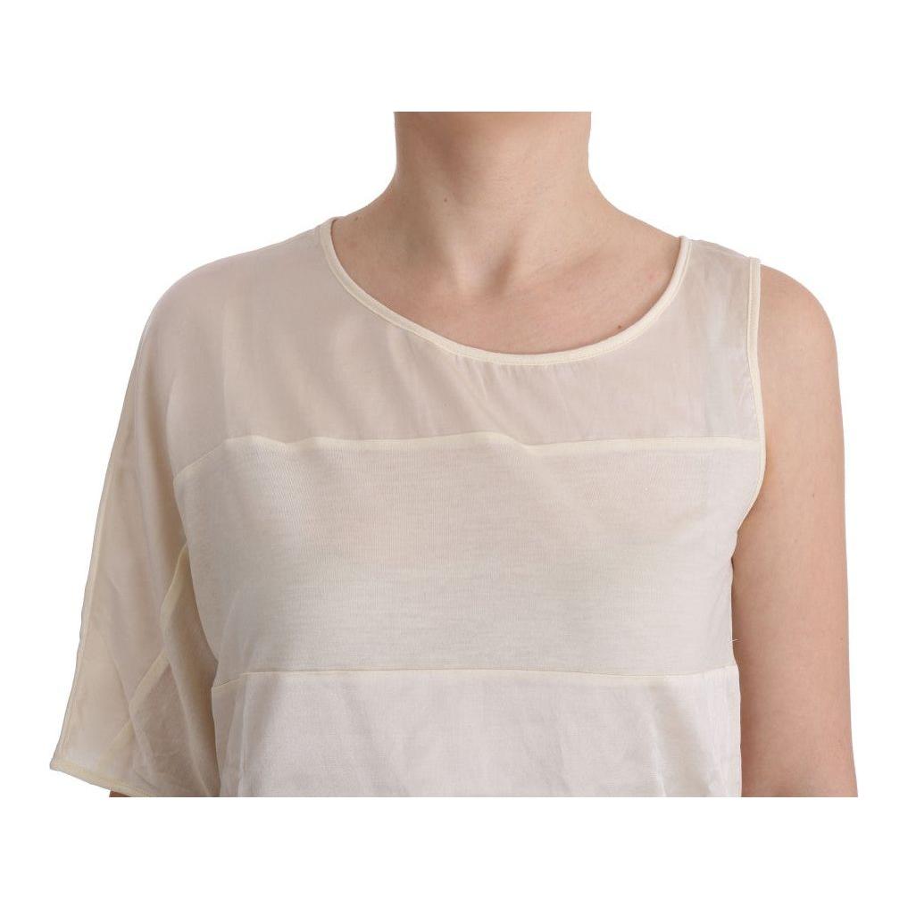 Costume National Beige Asymmetric Top Blouse 1728,67345645728,Beige,Clothing,Costume National,Material: 100% Cotton,New with tags,Sleeveless - T-Shirts - Clothing,T-Shirts - Clothing,Tops & T-Shirts - Women - Clothing,Women,Women - Clothing,XXS
