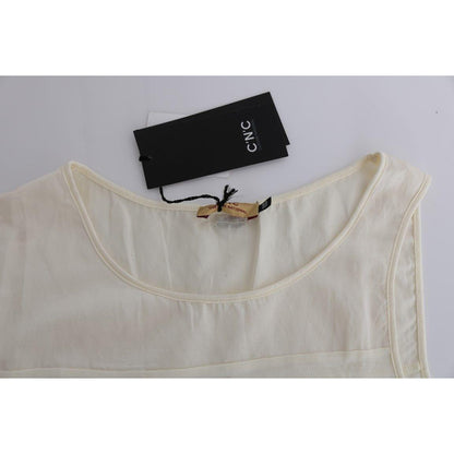 Costume National Beige Asymmetric Top Blouse 1728,67345645728,Beige,Clothing,Costume National,Material: 100% Cotton,New with tags,Sleeveless - T-Shirts - Clothing,T-Shirts - Clothing,Tops & T-Shirts - Women - Clothing,Women,Women - Clothing,XXS