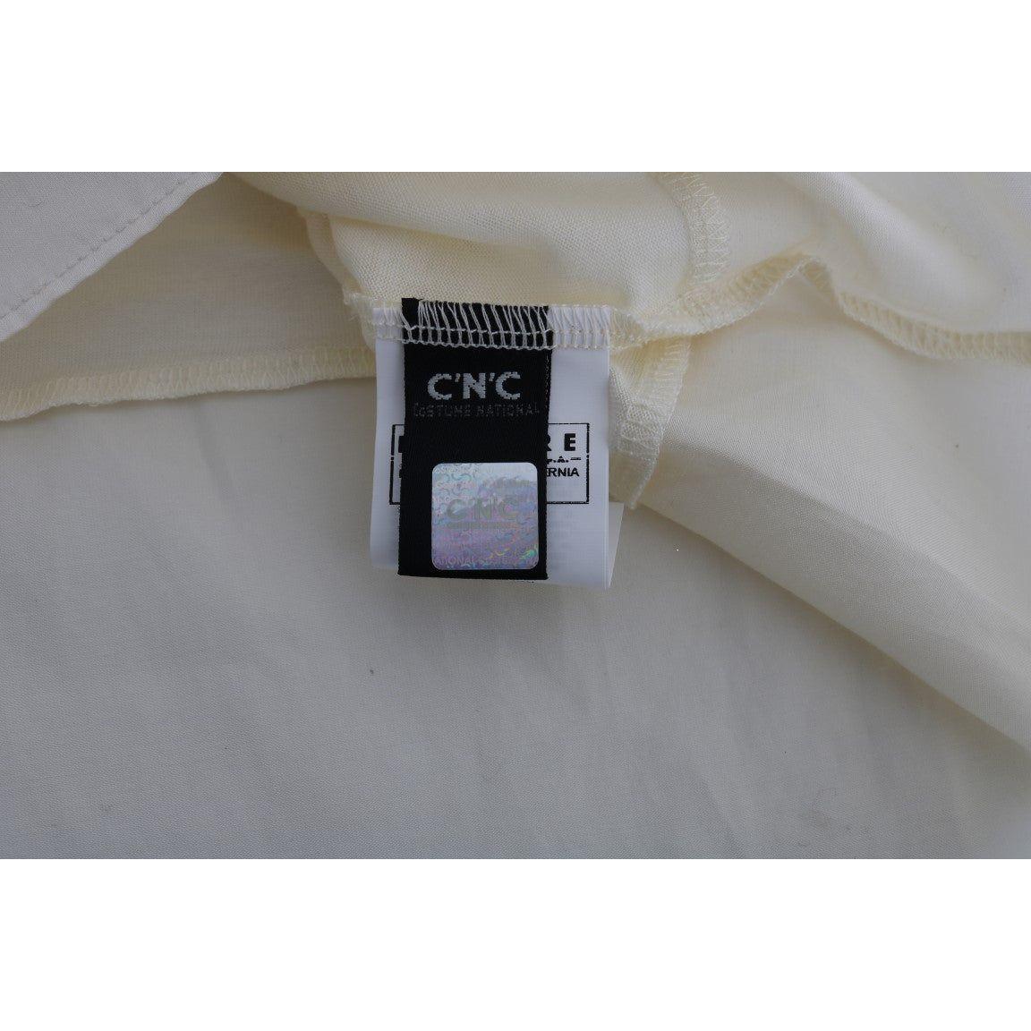 Costume National Beige Asymmetric Top Blouse 1728,67345645728,Beige,Clothing,Costume National,Material: 100% Cotton,New with tags,Sleeveless - T-Shirts - Clothing,T-Shirts - Clothing,Tops & T-Shirts - Women - Clothing,Women,Women - Clothing,XXS