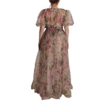 Dolce & Gabbana Multicolor Floral Print Long Maxi Gown Dress