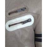 Dolce & Gabbana Beige Leather Full Zip Biker Coat Jacket JKT4052-48