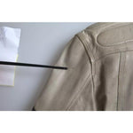 Dolce & Gabbana Beige Leather Full Zip Biker Coat Jacket JKT4052-48