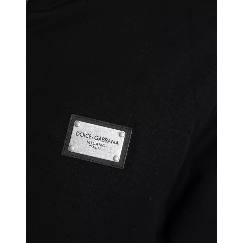 Dolce & Gabbana Black Cotton Hooded Logo Bomber Jacket JKT4014-46