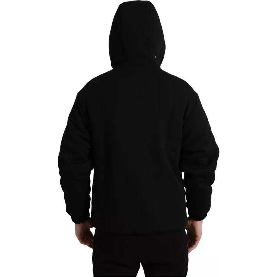 Dolce & Gabbana Black Cotton Hooded Logo Bomber Jacket JKT4014-46