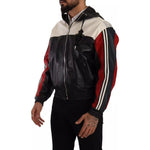 Dolce & Gabbana Black Leather Hooded Blouson Jacket JKT3033-46