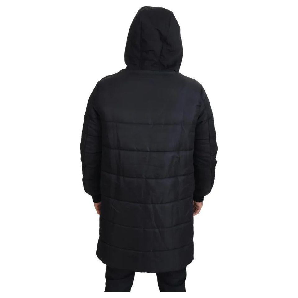 Dolce & Gabbana Black Nylon Hooded Parka Coat Winter Jacket JKT3456-46