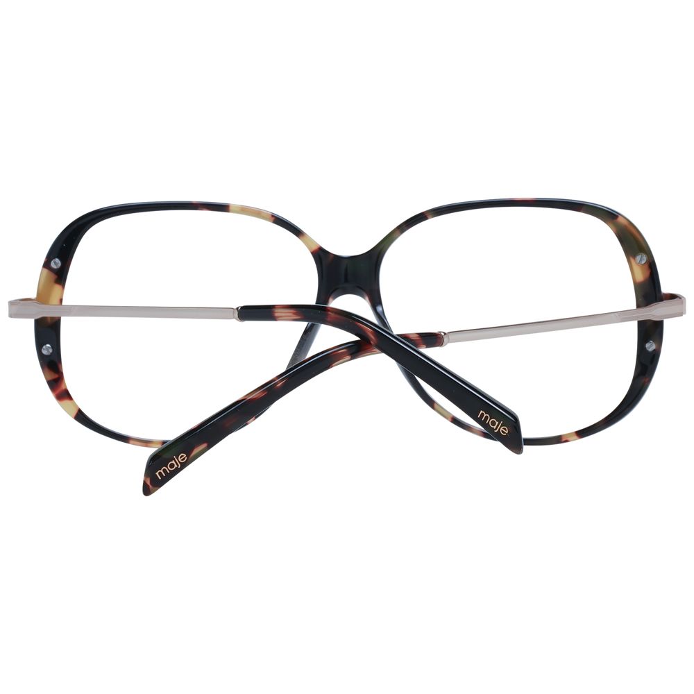 Maje Brown Women Glasses Frame in full-rim acetate, size 54-11-135, round style with demo lenses, includes branded case.
