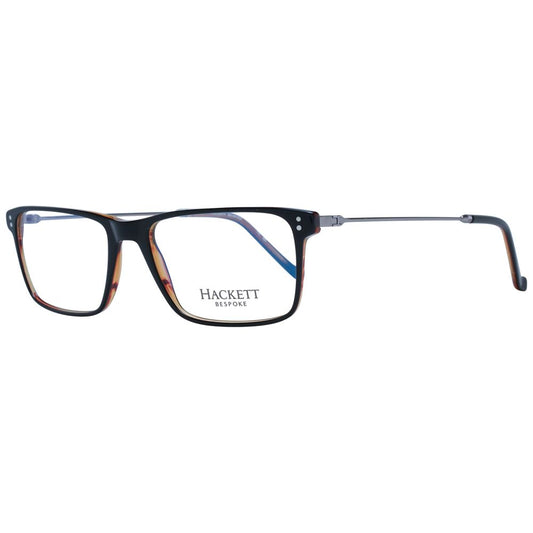 Hackett Black Men Glasses Frame, full-rim acetate rectangular design, demo lenses, 53-17-145 fit, with branded case