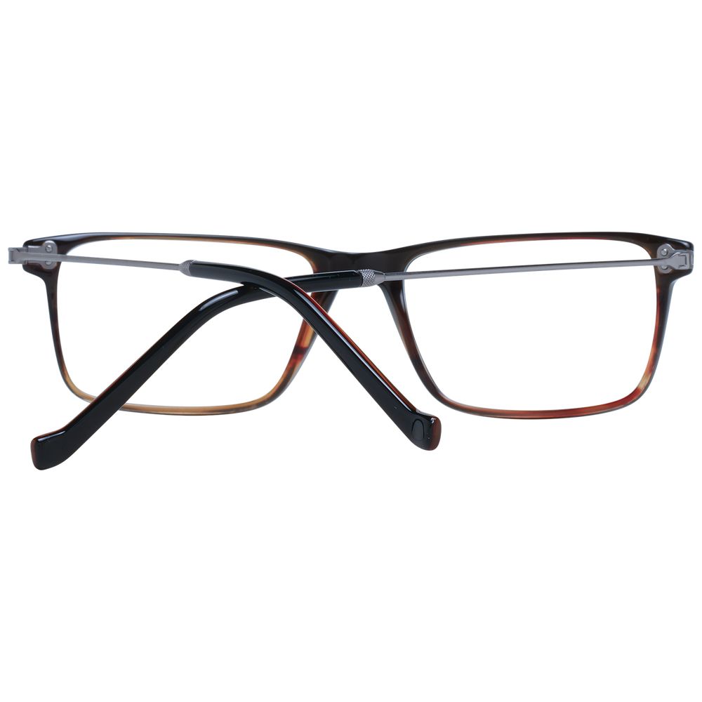 Hackett Black Men Glasses Frame, full-rim acetate with demo plastic lenses, size 53-17-145, includes branded case.