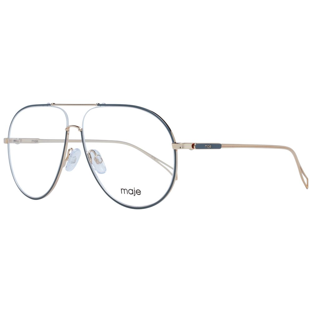 Maje Gray Women Glasses Frame in full-rim gray nickel silver alloy with demo lenses and aviator style