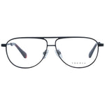 Sandro Black Men Glasses Frame aviator style with full-rim stainless steel in black, demo lenses, size 57-11-140, includes branded case.