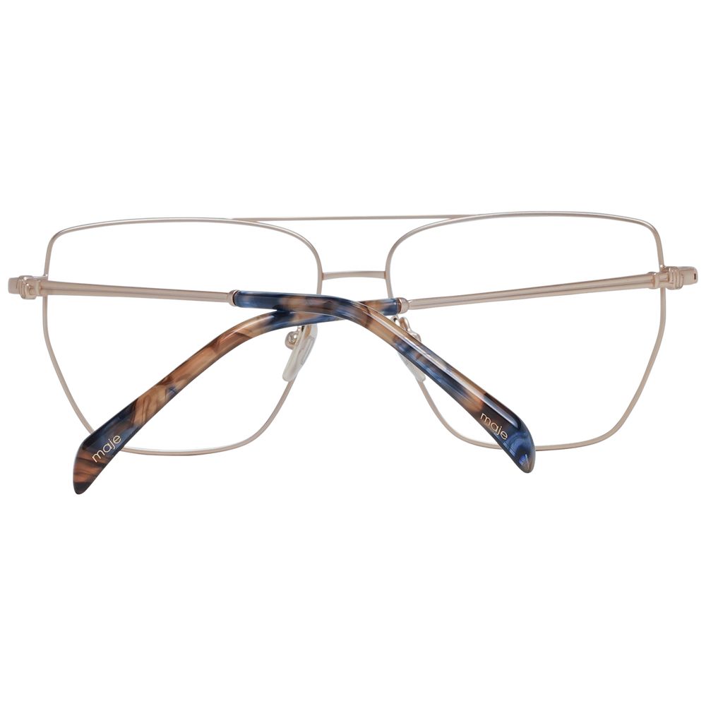 Maje Gold Women Glasses Frame with metal full-rim aviator design and demo lenses, includes branded case, perfect for stylish eyewear choice.