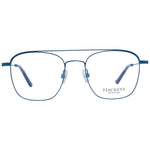 Hackett Blue Men Glasses Frame - Blue full-rim stainless steel aviator design for men, size 51-19-145, includes branded case.