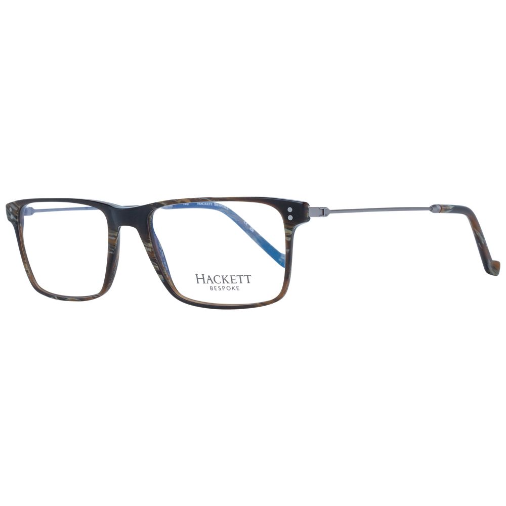 Hackett Brown Men Glasses Frame, full-rim acetate frame, brown color, rectangular shape, demo lenses, includes branded case