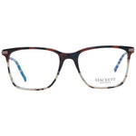 Hackett Brown Men Glasses Frame, full-rim acetate eyewear with demo lenses, square design, includes branded case.