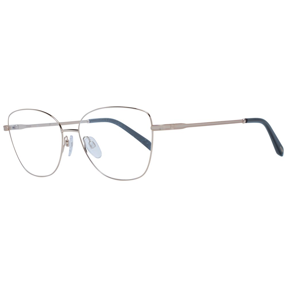 Maje Gold Women Glasses Frame in stainless steel, full-rim with square design. Includes demo lenses and branded case. Size 54-18-135.