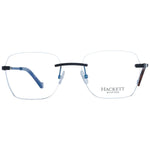 Hackett Black Men Glasses Frame - Rimless square style with black metal frame, demo lenses, branded case included.