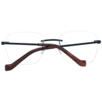 Hackett Black Men Glasses Frame, metal rimless black frames with square style design, includes branded case, lens width 53, temples 145.