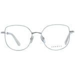 Sandro White Women Glasses Frame in stainless steel, full-rim square style, demo lenses, size 51-17-135, includes branded case.