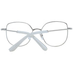 Sandro White Women Glasses Frame, full-rim stainless steel with demo lenses, square style.