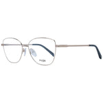 Maje Gold Women Glasses Frame in stainless steel, full-rim style with square shape, demo lenses, and branded case.