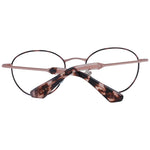Sandro Brown Women Glasses Frame - Round brown full-rim stainless steel frame with demo lenses, 48-19-135 size, includes branded case.