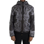 Dolce & Gabbana Gray Bandana Hooded Full Zip Bomber Jacket JKT3863-50
