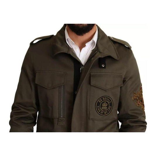 Dolce & Gabbana Green Cotton DG Love Blouson Coat Jacket JKT2956-50