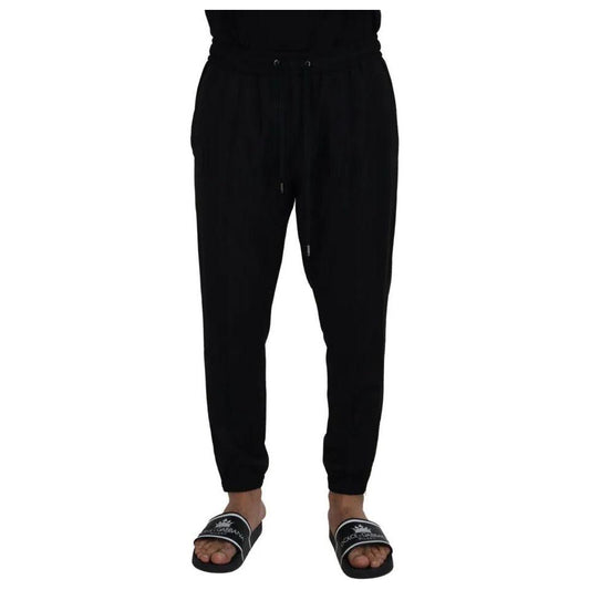 Dolce & Gabbana Black Jogger Jogging Wool Pants PAN72970-52