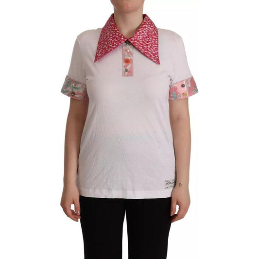 Dolce & Gabbana White Sartoria T-shirt Button Wide Collar Top TSH7633-38